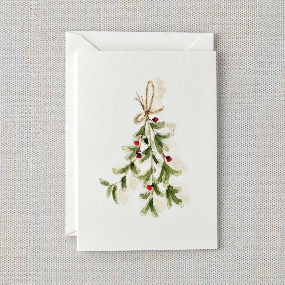 mistletoe mini notecard