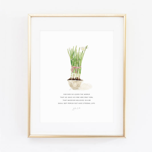 john 3:16 paperwhites scripture print