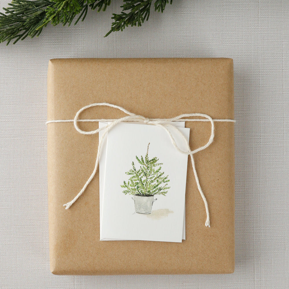 potted tree mini notecard