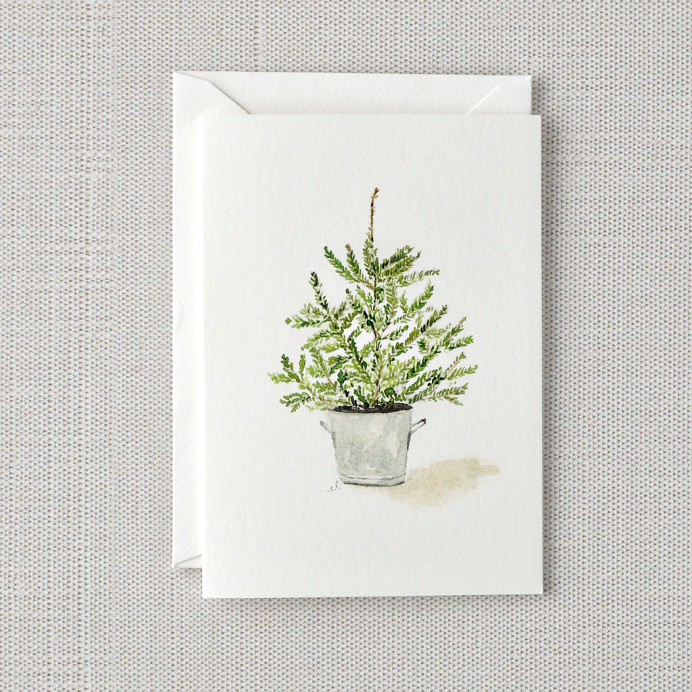 potted tree mini notecard