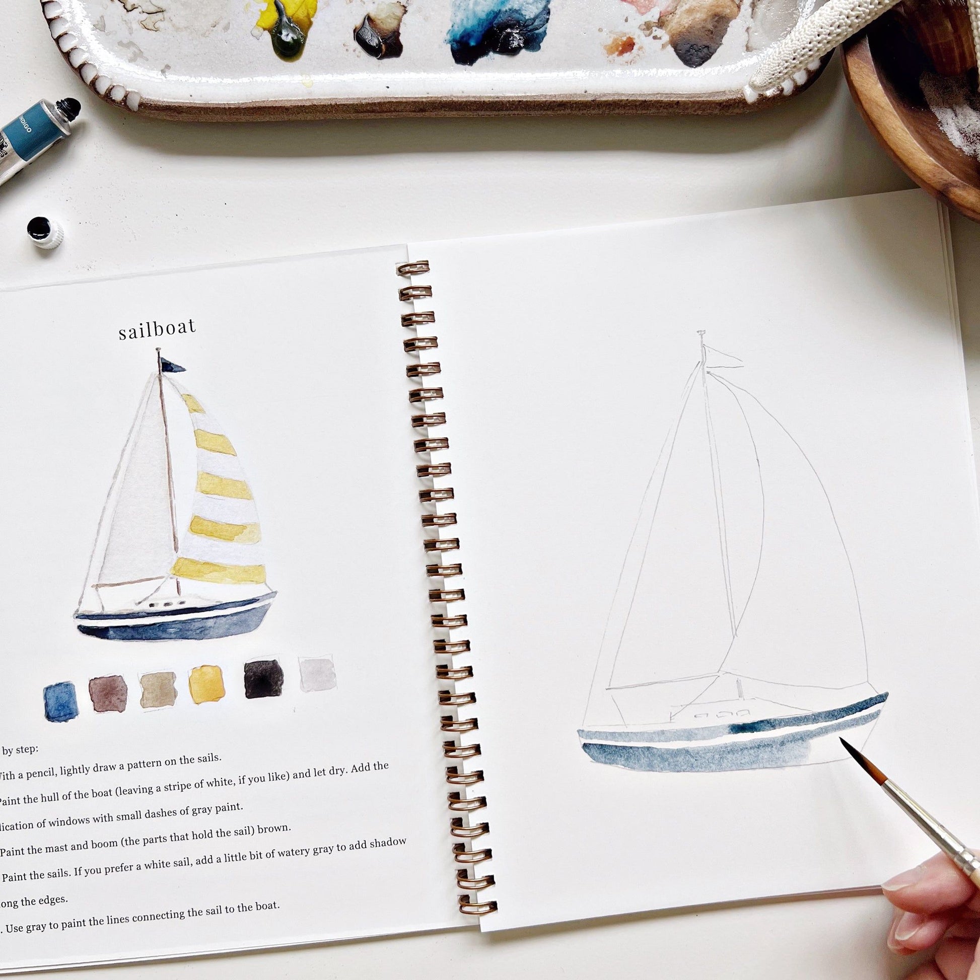 watercolor workbook seaside - emily lex studio