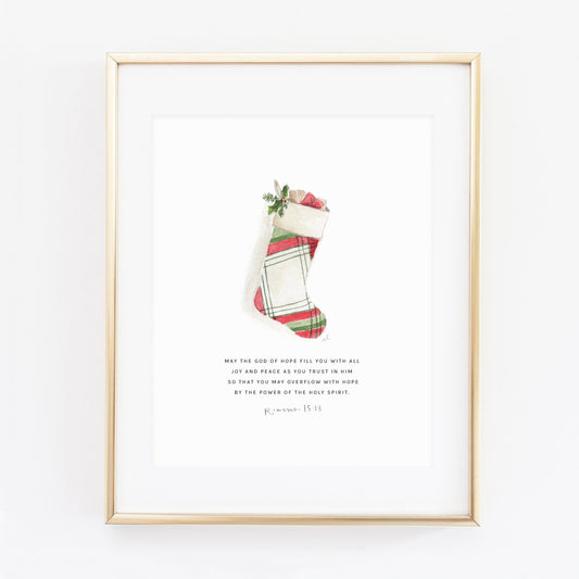 romans 15:13 stocking scripture print