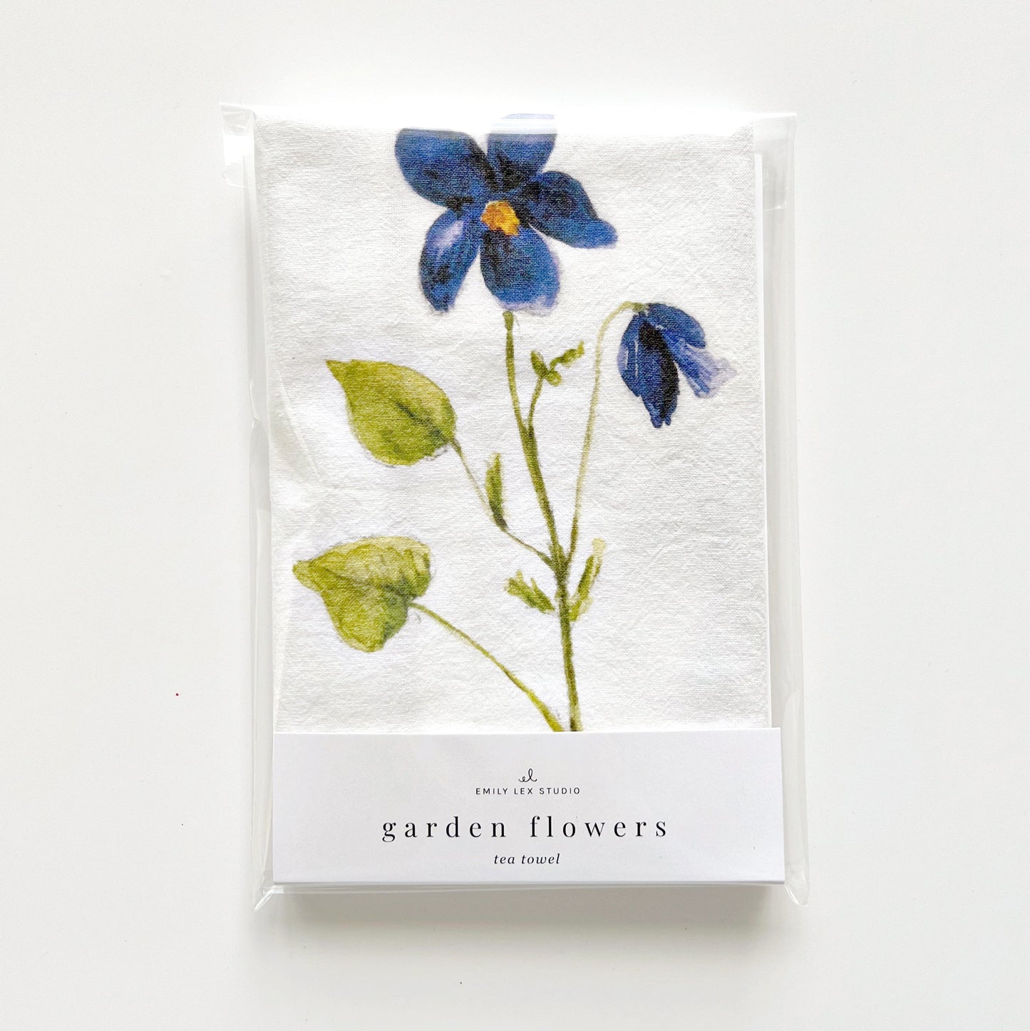 garden flowers tea towel