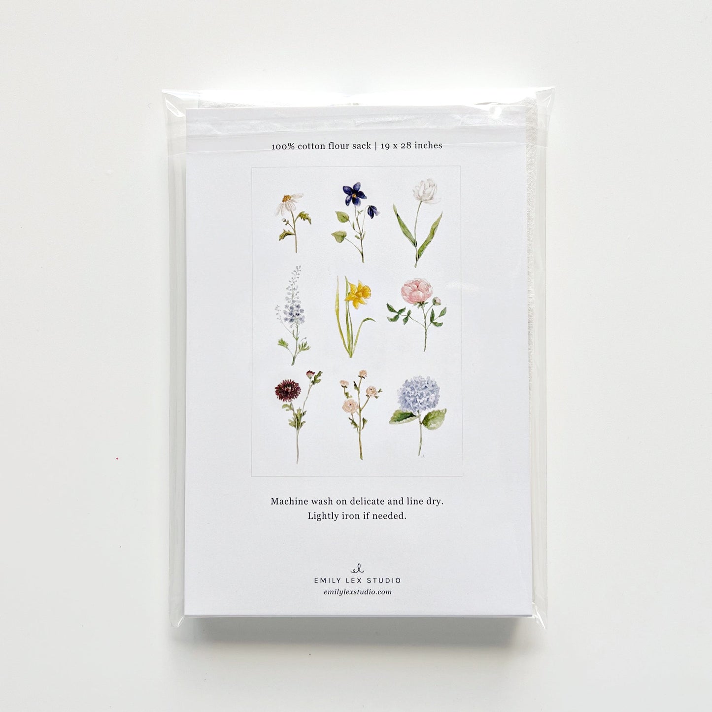 garden flowers tea towel