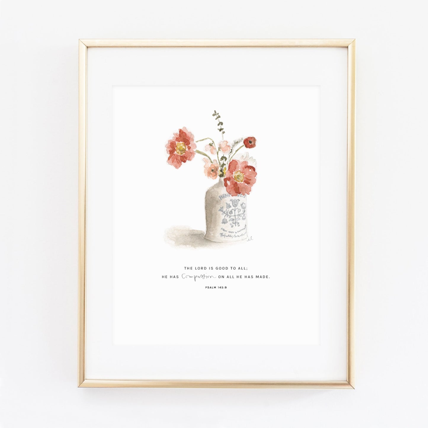 psalm 145:9 bouquet scripture print