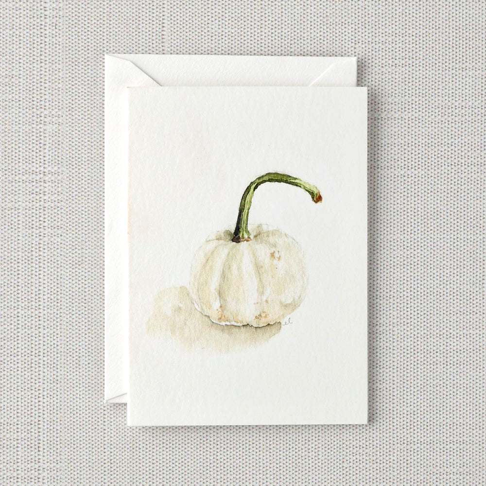 white pumpkin mini notecard